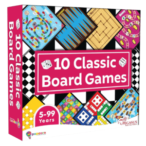 Popcorn Games & Puzzles 10 in 1 Classic Board Games for Smart Kids|Help to Boost Decision Making,Strategic Thinking and Problem Solving, Family