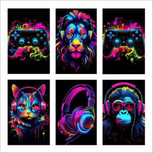 VenuzeRT Gaming Posters – Pack of 6 Cool Gamer Wall Art | Large Size | 12 x 18 inch HD Prints | Video Game Room Decor for Boys, Teens, and Streamers | Great Gamer Gift Idea (Gaming 6 Pack)