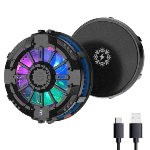 Cubonic Mobile Radiator Cooling Fan for Effective Gaming/Streaming/Recording Compatible with Smartphone (SL07 (Switch, 3 Gear Speed, LED Temp. Display))