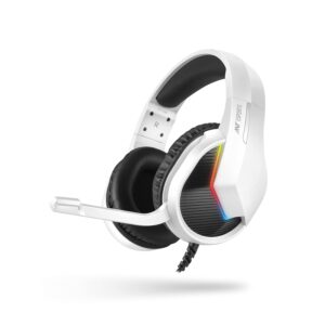 Ant Esports H1100 Pro RGB gaming headphones Frost White with mic over-ear wired headset for PC PS4 PS5 Xbox One Switch