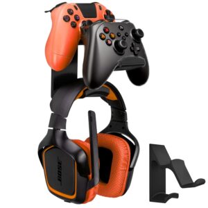 Headphone Stand Compatible with PS5 Controller Stand, Tabletop Headset Holder and Gaming Controller Stand for PC Desk or Wall Mount Gaming Accessories