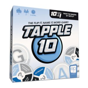 Tapple 10 fast-paced family card game featuring 10 different games in one portable deck for quick fun with one or more players.