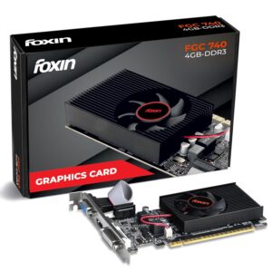 foxin gt 740 graphics card 4gb ddr3 128 bit pcie 3.0 desktop gpu with hdmi dvi vga output heatsink cooling fan high efficiency gaming graphics card (black)